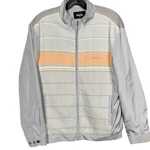 Wolsey Gray and Orange Striped Windbreaker Jacket Size 95 (US Medium)